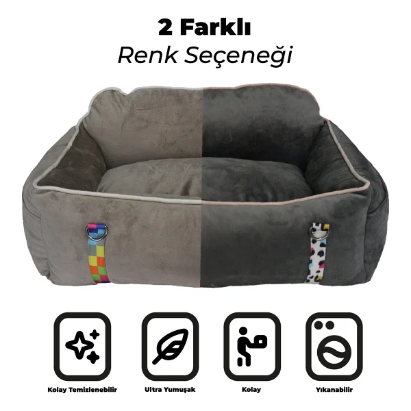 Pawgo, Premium Taşınabilir Kedi ve Köpek Araba Koltuğu, Tasma Klipsli, Ayarlanabilir Kayışlı - Antrasit - Görsel 4