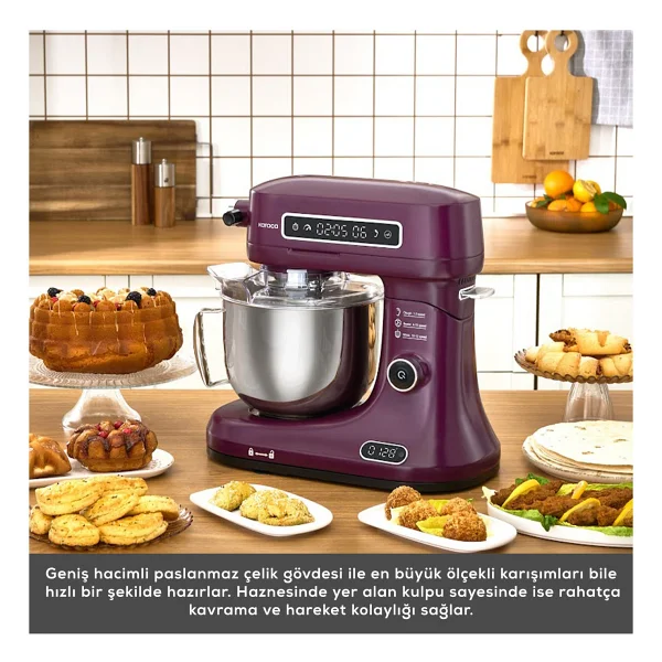 Karaca Pro Artisan 1600 W 5 lt Royal Berry Tartılı Mutfak Şefi - Görsel 7