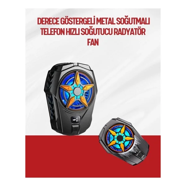 Oyunlar Için Telefon Soğutucu - 65-85 mm Uyumlu, Dijital Ekranlı - Görsel 6