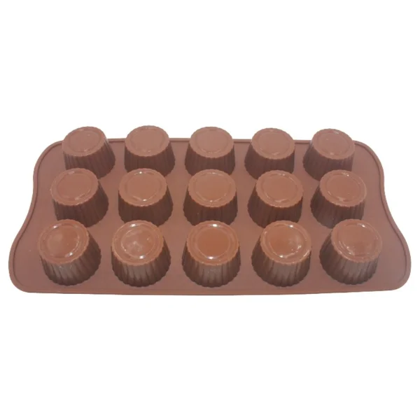PASTRY PLANET Silikon Çikolata Kalıbı Jelibon / Tırtıklı Yuvarlak Desenli - Görsel 2