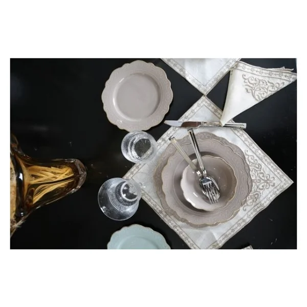 Lucky Art Laurance New Bone China 24 Parça 6 Kişilik Yemek Takımı - Görsel 2