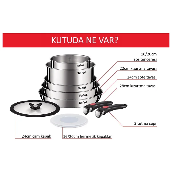 Tefal Ingenio Emotion 2X 10 Parça Tencere Seti - Görsel 2