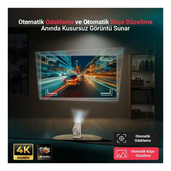 Aurzen Boom Air 300 Lümen Full HD Wi-Fi Projeksiyon Cihazı - Görsel 4