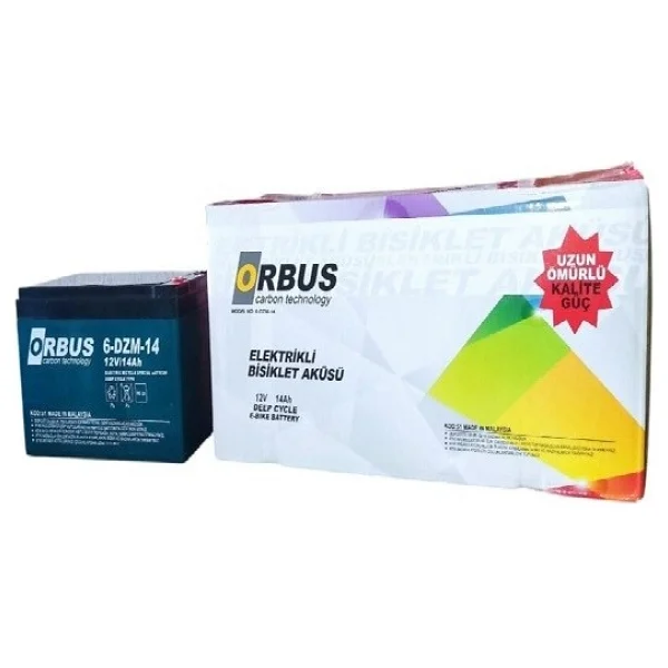 Orbus 12v 14amper 12v 14ah 4'lü Paket Deep Cycle - Derin Döngülü Elekrikli Bisiklet Akü E-bike Aküsü Ebatlar: 150x97x95 - Görsel 5
