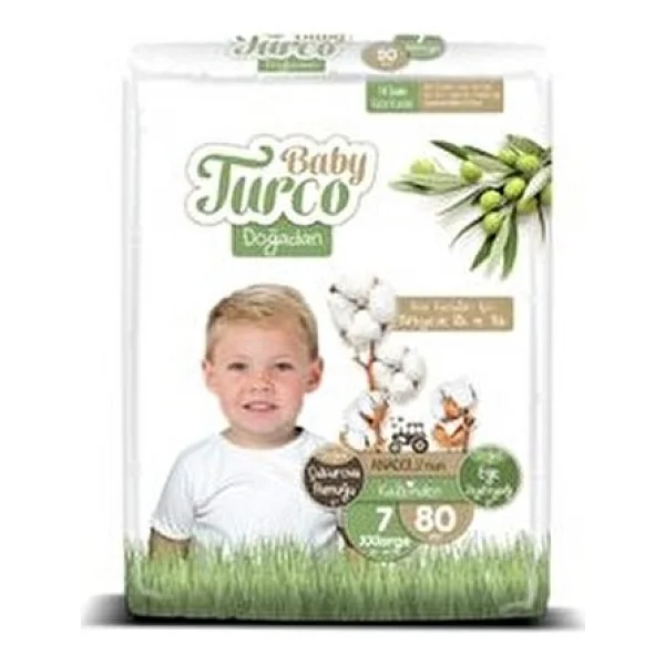 Baby Turco Doğadan 7 Numara XX Large 80'li Bebek Bezi - Görsel 2