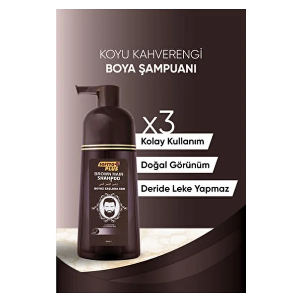 Softto Plus Koyu Kestane Şampuan 10 Dakikada Beyaz Kapatma Etkisi 350 ml Amonyaksız - Görsel 3