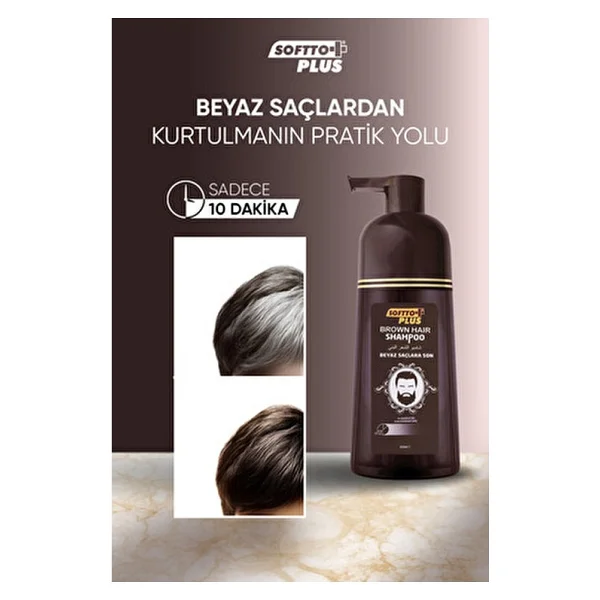 Softto Plus Koyu Kestane Şampuan 10 Dakikada Beyaz Kapatma Etkisi 350 ml Amonyaksız - Görsel 5