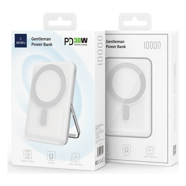 Wiwu Gentleman Wi-P011 Beyaz 10000 mAh Kablosuz Hızlı Şarj Powerbank - Görsel 10