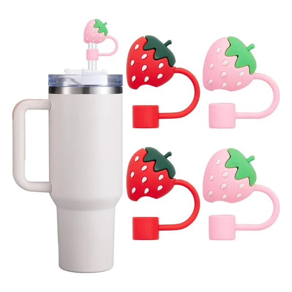 Belirtilmemiş Stanley Termos Uyumlu Stanley 1 Adet Renkli 10 mm Için Pipet Tıpası Çiçekli Pipet Kapağı Quencher Pipet Tıpası 40 Oz ve 30 Oz Uyumlu - Kırmızı - Görsel 4