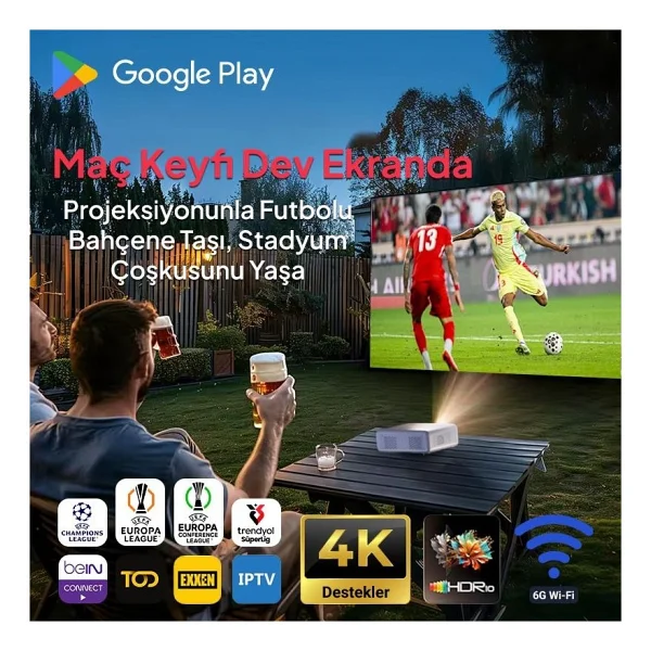 Aurzen Eazze D1G 200 Lümen Full HD Wi-Fi Android Projeksiyon Cihazı - Görsel 5