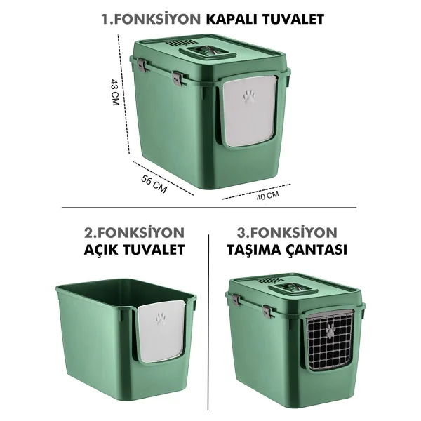 Pribor Hz-500 XXL Bej 3 Fonksiyonlu Kedi Tuvaleti - Görsel 10
