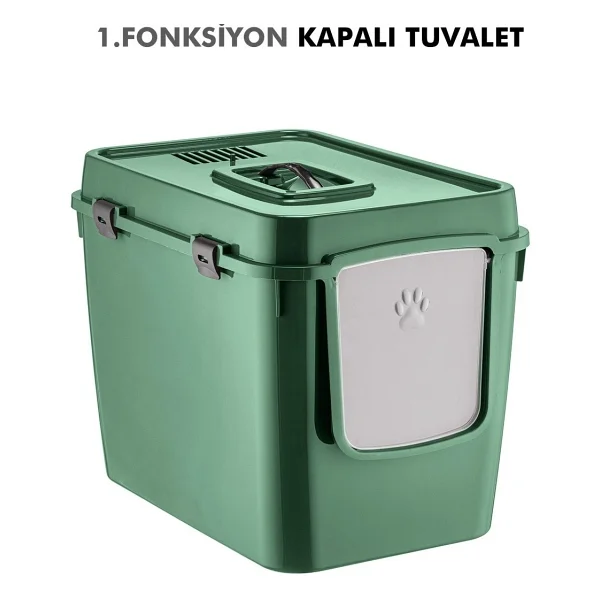 Pribor Hz-500 XXL Yeşil 3 Fonksiyonlu Kedi Tuvaleti - Görsel 2
