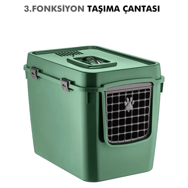 Pribor Hz-500 XXL Yeşil 3 Fonksiyonlu Kedi Tuvaleti - Görsel 4