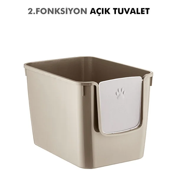 Pribor Hz-500 XXL Bej 3 Fonksiyonlu Kedi Tuvaleti - Görsel 3