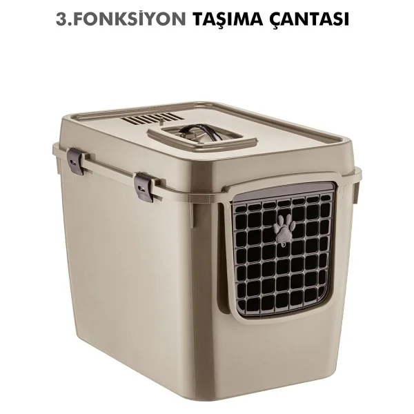 Pribor Hz-500 XXL Bej 3 Fonksiyonlu Kedi Tuvaleti - Görsel 4
