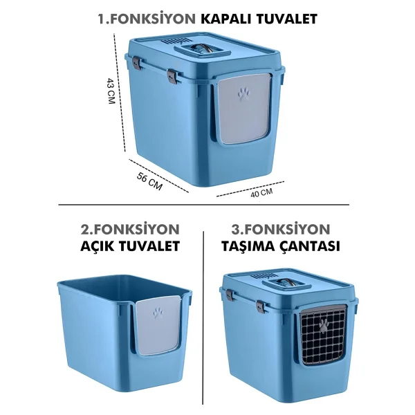 Pribor Hz-500 XXL Bej 3 Fonksiyonlu Kedi Tuvaleti - Görsel 7