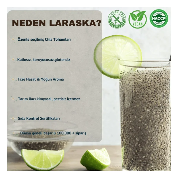 Laraska Chia Tohumu Chia Seeds 250 gr - 1 Adet - Görsel 3