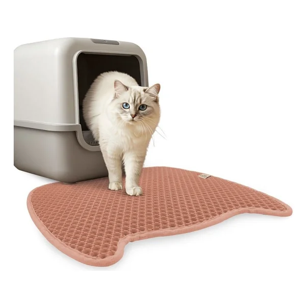 Cattie Taraklı Model Kum Toplayıcı Fonksiyonel Kedi Paspası Pink - Kedi Model M Boy 50-50CM - Görsel 4
