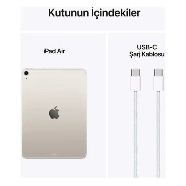 iPad Air M3 Wi-Fi + Cellular 1 TB 11" MCGA4TU/A Yıldız Işığı Tablet - Görsel 3