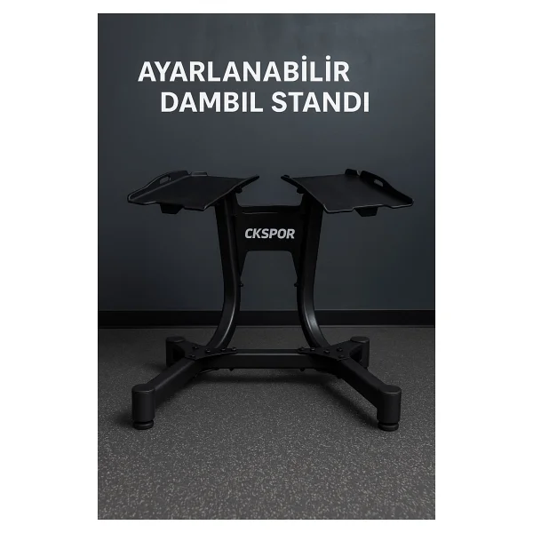 Ayarlanabilir Dambıl Standı Dayanıklı ve Ergonomik Tasarım Ev & Spor Salonu Kullanımı Için - Siyah - Görsel 8