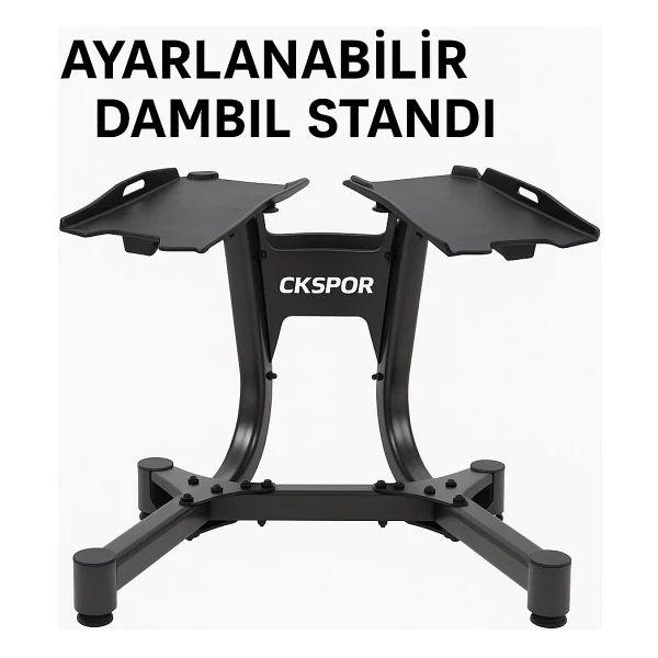 Ayarlanabilir Dambıl Standı Dayanıklı ve Ergonomik Tasarım Ev & Spor Salonu Kullanımı Için - Siyah - Görsel 2