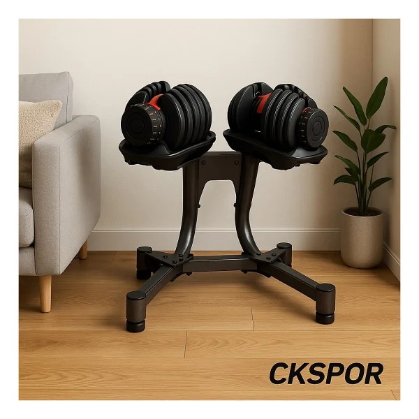 Ayarlanabilir Dambıl Standı Dayanıklı ve Ergonomik Tasarım Ev & Spor Salonu Kullanımı Için - Siyah - Görsel 4