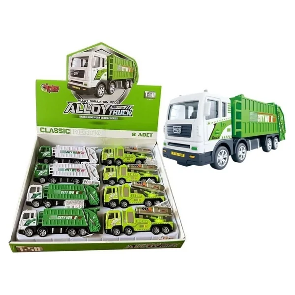 Vardem YH-711-57A Sürtmeli Metal 1:50 Çöp Kamyonu - Görsel 5