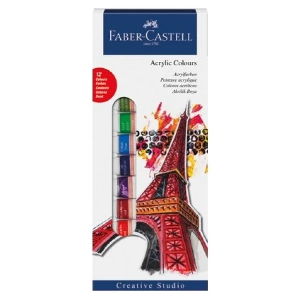 Faber-Castell 12 Renk Tüp Akrilik Boya - Görsel 2