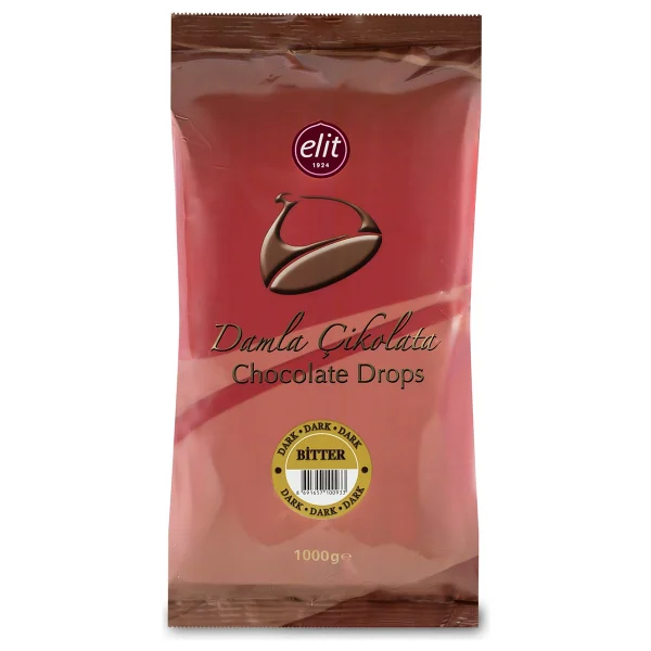 Bitter Damla Çikolata 1kg Glutensiz - 1 kg - Görsel 2