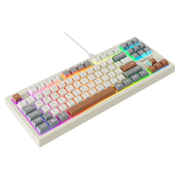 Everest Silent TKL KB-98 Gri-Mavi-Kahverengi Membrane Switch Kablolu Oyuncu Klavyesi - Görsel 5