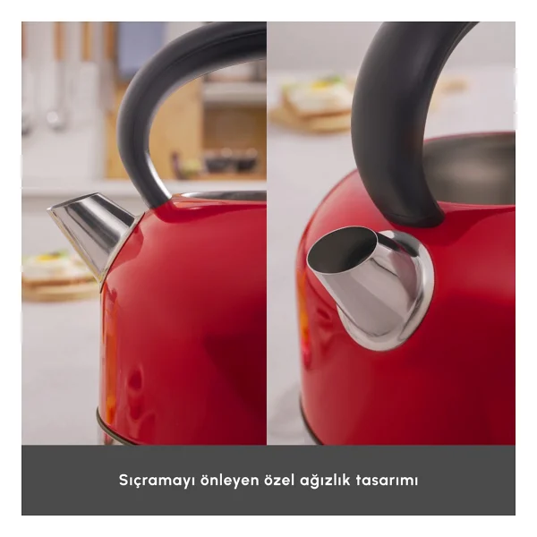 Karaca Retro 2202 Kırmızı 2200 W 1.7 lt Kettle - Görsel 6