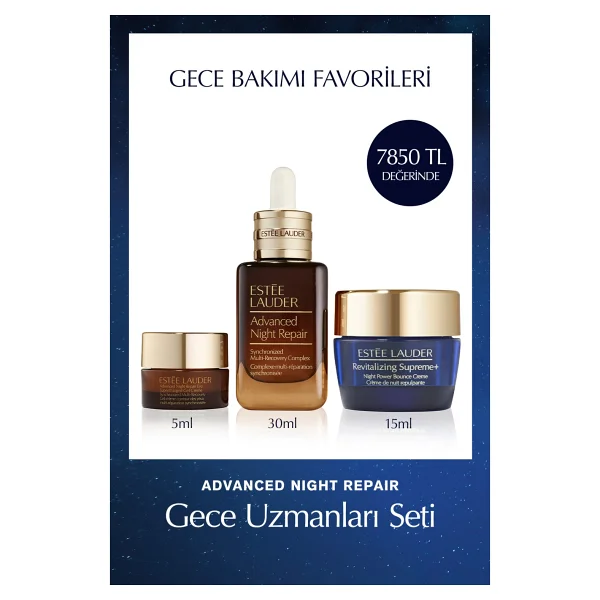 Estee Lauder Advanced Night Repair Gece Uzmanları Seti - Onarıcı Serum 30ml + Bounce Creme 15ml + Göz Kremi 5ml - Görsel 2
