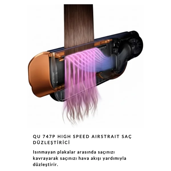 QU High Speed Airstrait Kırmızı Islak Kuru Saç Düzleştirici - Görsel 5