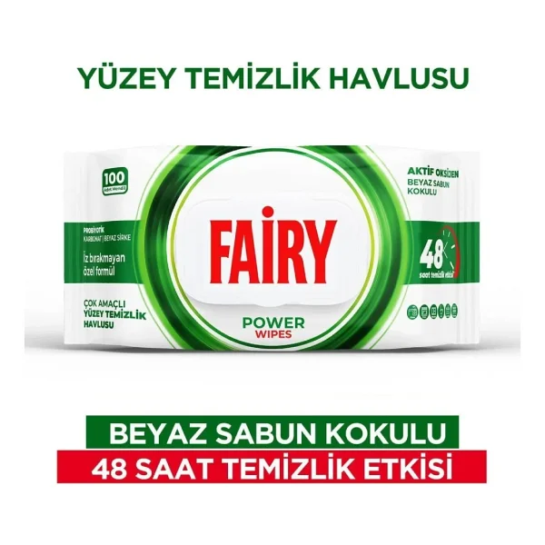 Fairy Beyaz Sabun Kokulu Yüzey Temizlik Havlusu 100 Yaprak - Görsel 2