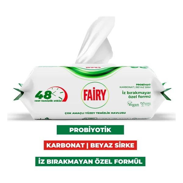 Fairy Beyaz Sabun Kokulu Yüzey Temizlik Havlusu 100 Yaprak - Görsel 4