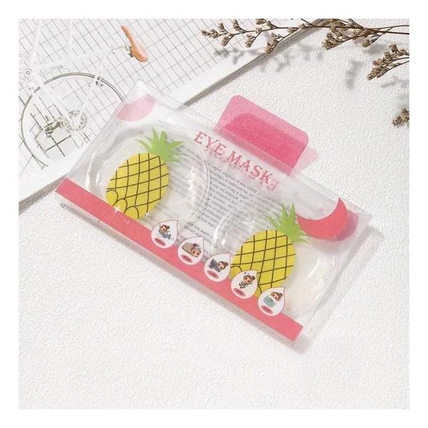 Ananas Desenli Soğuk Sıcak Jel Göz Maskesi Buz Rahatlatıcı Kozmetik Yüz Yogası 2'li Maske - Görsel 2
