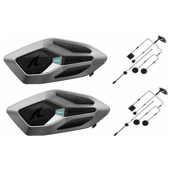 Shark Sena Bluetooth Interkom Çiftli Mwd Metalik Gri - Görsel 2