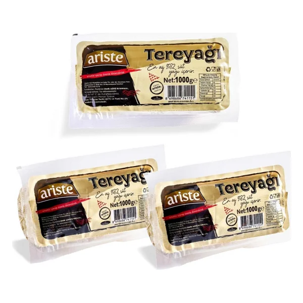 Ariste 3'lü Rulo Tereyağı 3000 gr (1000gr x 3) - 3 kg - Görsel 5
