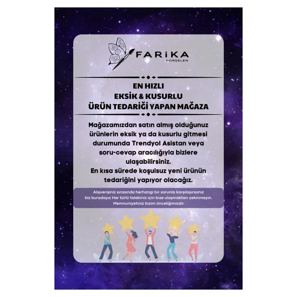 Farika Porselen Petek 6'lı Porselen Çay Tabağı - Görsel 8