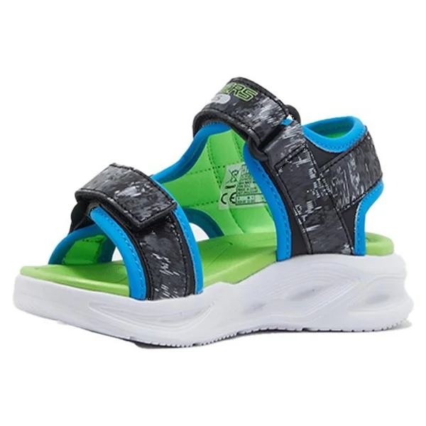 Skechers Sola Glow Aquatastic 401672L-BBLM Işıklı Siyah Çocuk Sandalet - Görsel 7