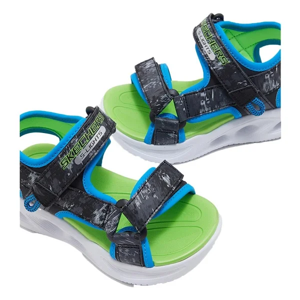 Skechers Sola Glow Aquatastic 401672L-BBLM Işıklı Siyah Çocuk Sandalet - Görsel 9