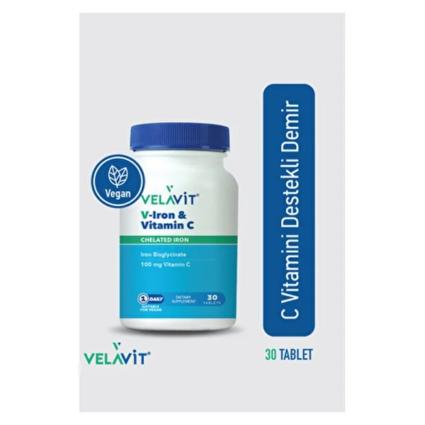Velavit V-Iron Vitamin C 30 Tablet - Görsel 5