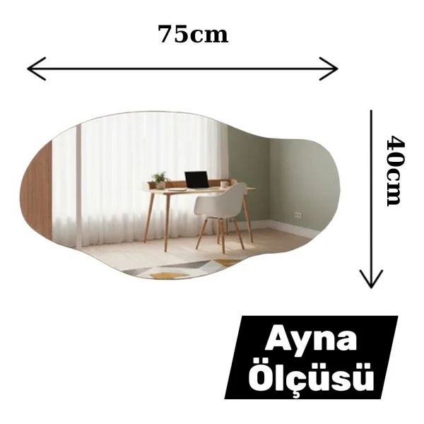 Robin Home Asimetrik Aynalı Dresuar Hol Antre Beyaz 100CM - Görsel 4