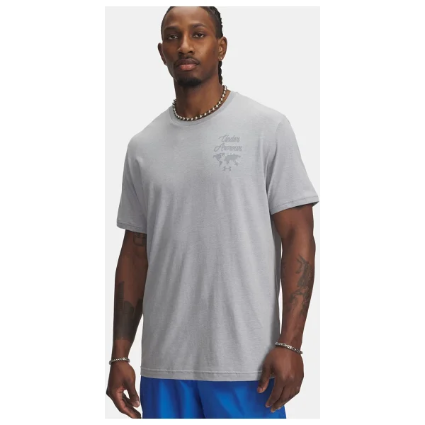 Under Armour 60/40S Sports 6004143-011 Gri Kısa Kollu Bisiklet Yaka Erkek Tişört - Görsel 5