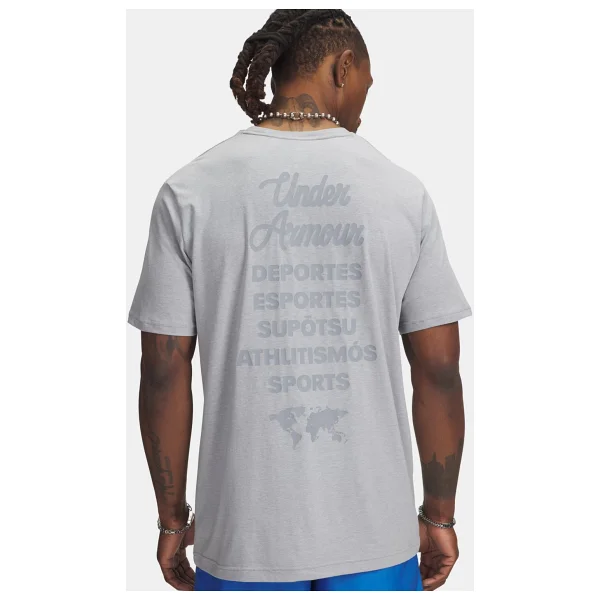 Under Armour 60/40S Sports 6004143-011 Gri Kısa Kollu Bisiklet Yaka Erkek Tişört - Görsel 2