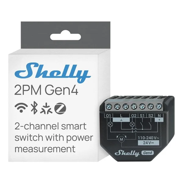 Shelly 2PM Gen4 Wi-Fi Akıllı Röle - Görsel 2