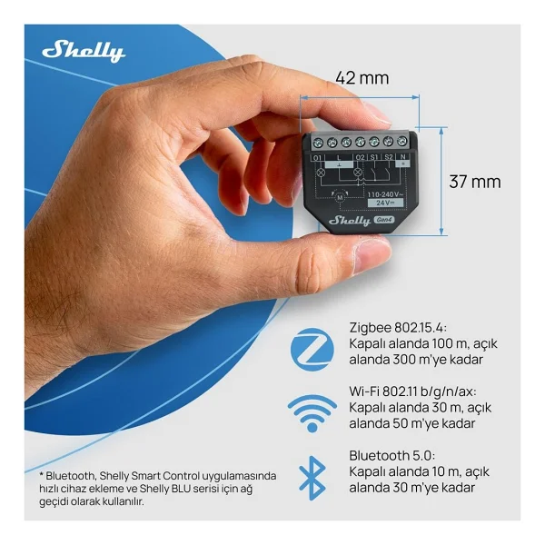 Shelly 2PM Gen4 Wi-Fi Akıllı Röle - Görsel 4