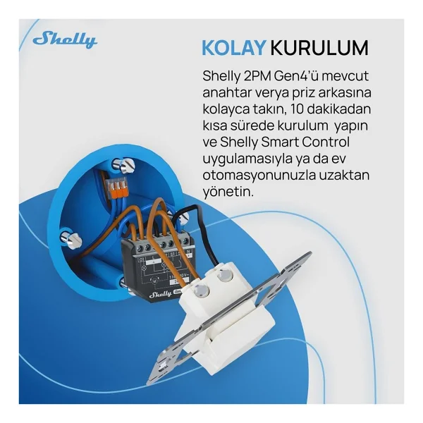Shelly 2PM Gen4 Wi-Fi Akıllı Röle - Görsel 5