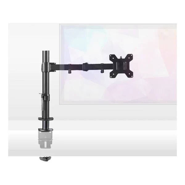 S Line Tek Kollu 13"-27" 10 kg Masaüstü Monitör Askı Aparatı - Vesa 75X75 / 100X100, 360° Döner, Ergonomik - Siyah - Görsel 5