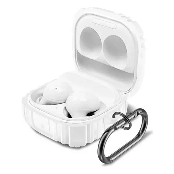 Samsung Galaxy Buds Core Uyumlu Darbe Emici Sert Silikon+ Askılık - Siyah - Görsel 2